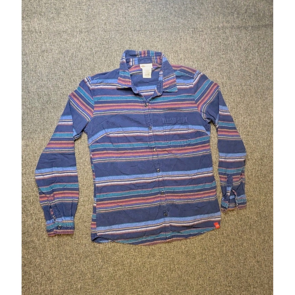 Women's Dickies Colorful Plaid Striped Flannel Button Down Shirt‎ Size Medium